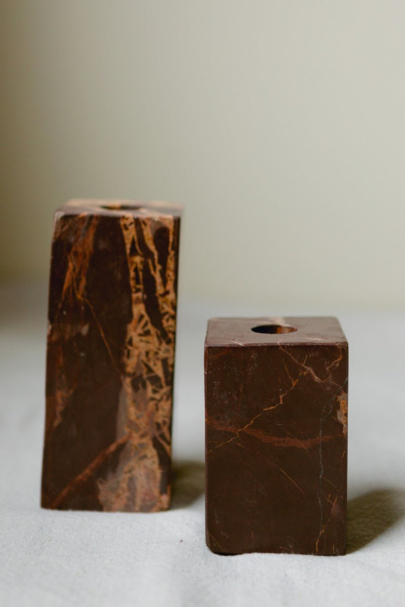 Rosso Levanto Candlestick Holders - IDYLL MANOR
