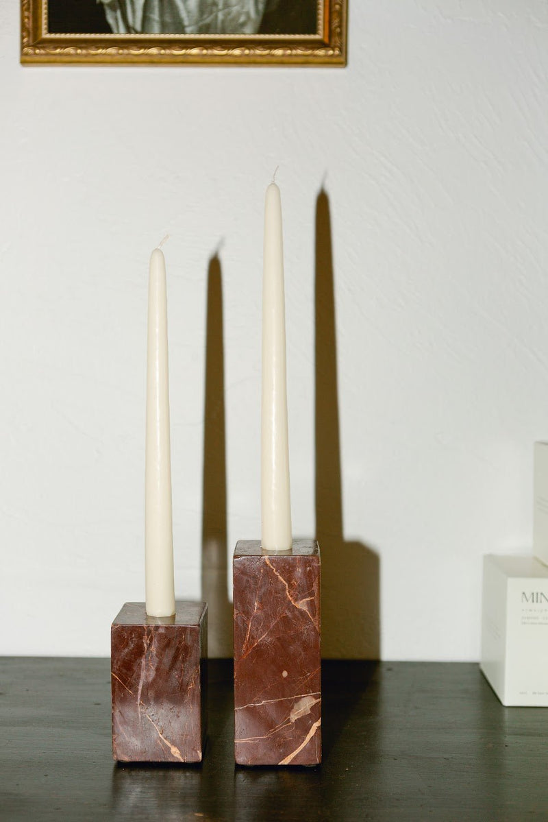 Rosso Levanto Candlestick Holders - IDYLL MANOR