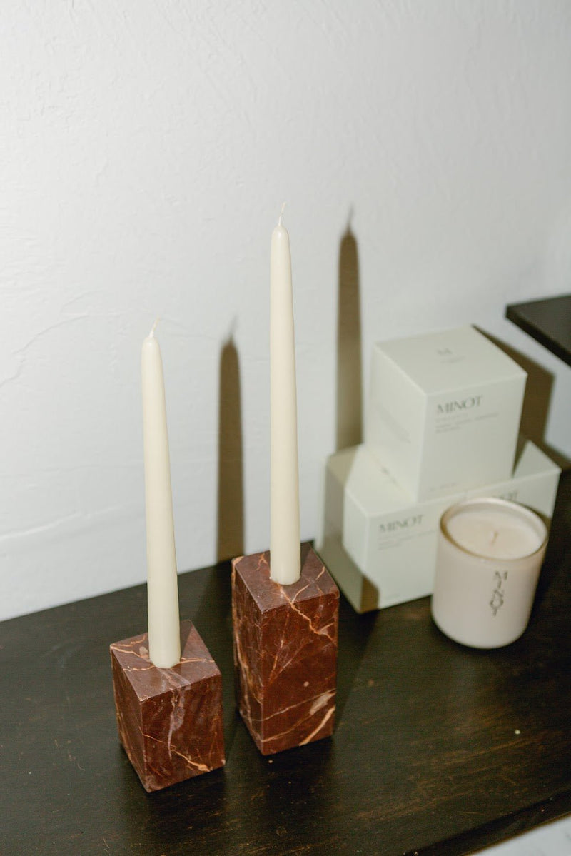 Rosso Levanto Candlestick Holders - IDYLL MANOR