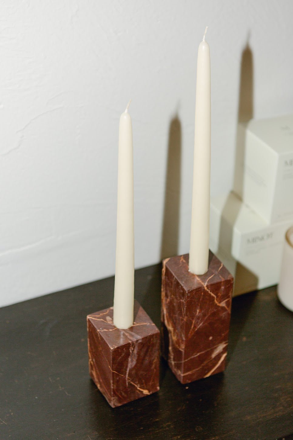 Rosso Levanto Candlestick Holders - IDYLL MANOR