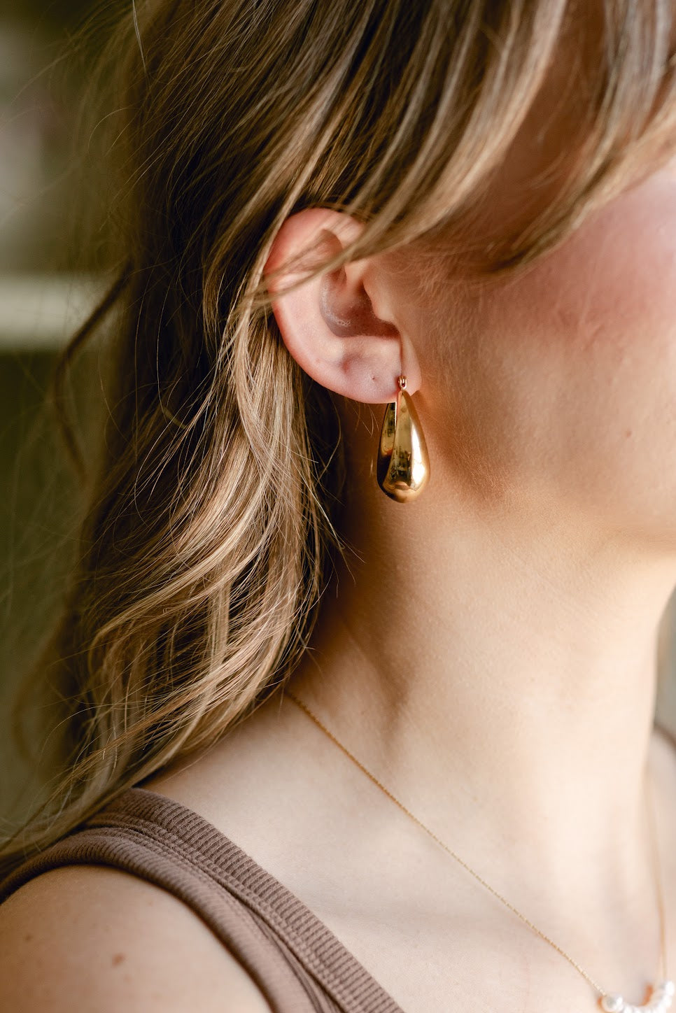 Hollow Oval Statement Earrings