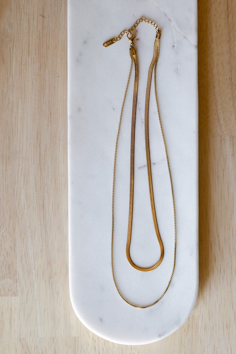 Layered Herringbone Necklace - IDYLL MANOR