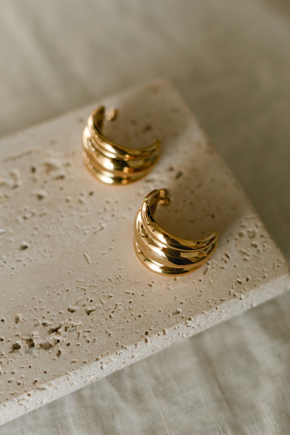 Twisted Polished Hoop Earrings - IDYLL MANOR