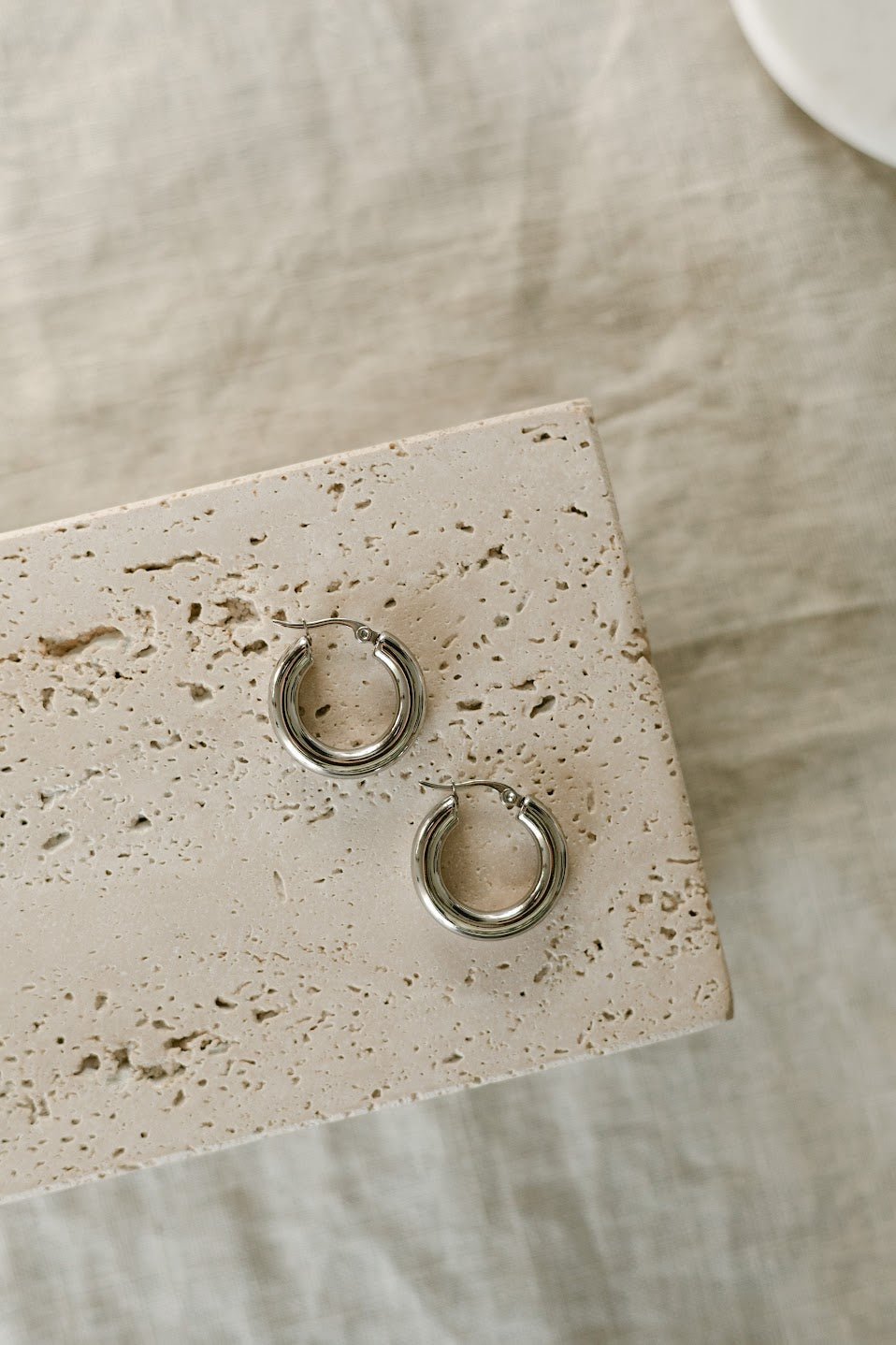 Silver Staple Hoops - IDYLL MANOR