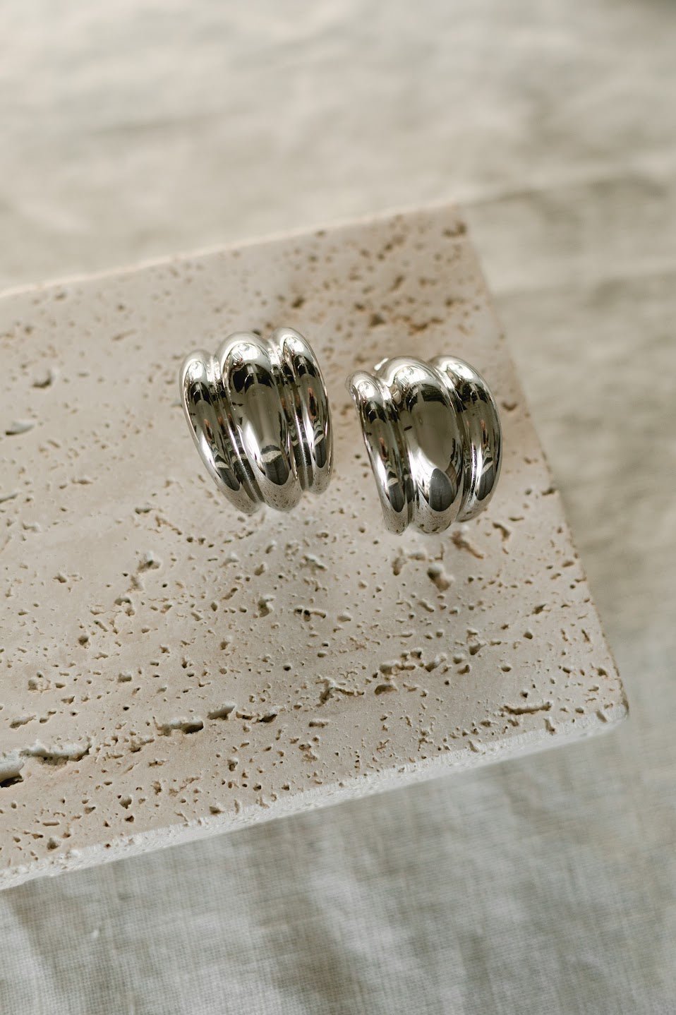 Twisted Polished Hoop Earrings - IDYLL MANOR