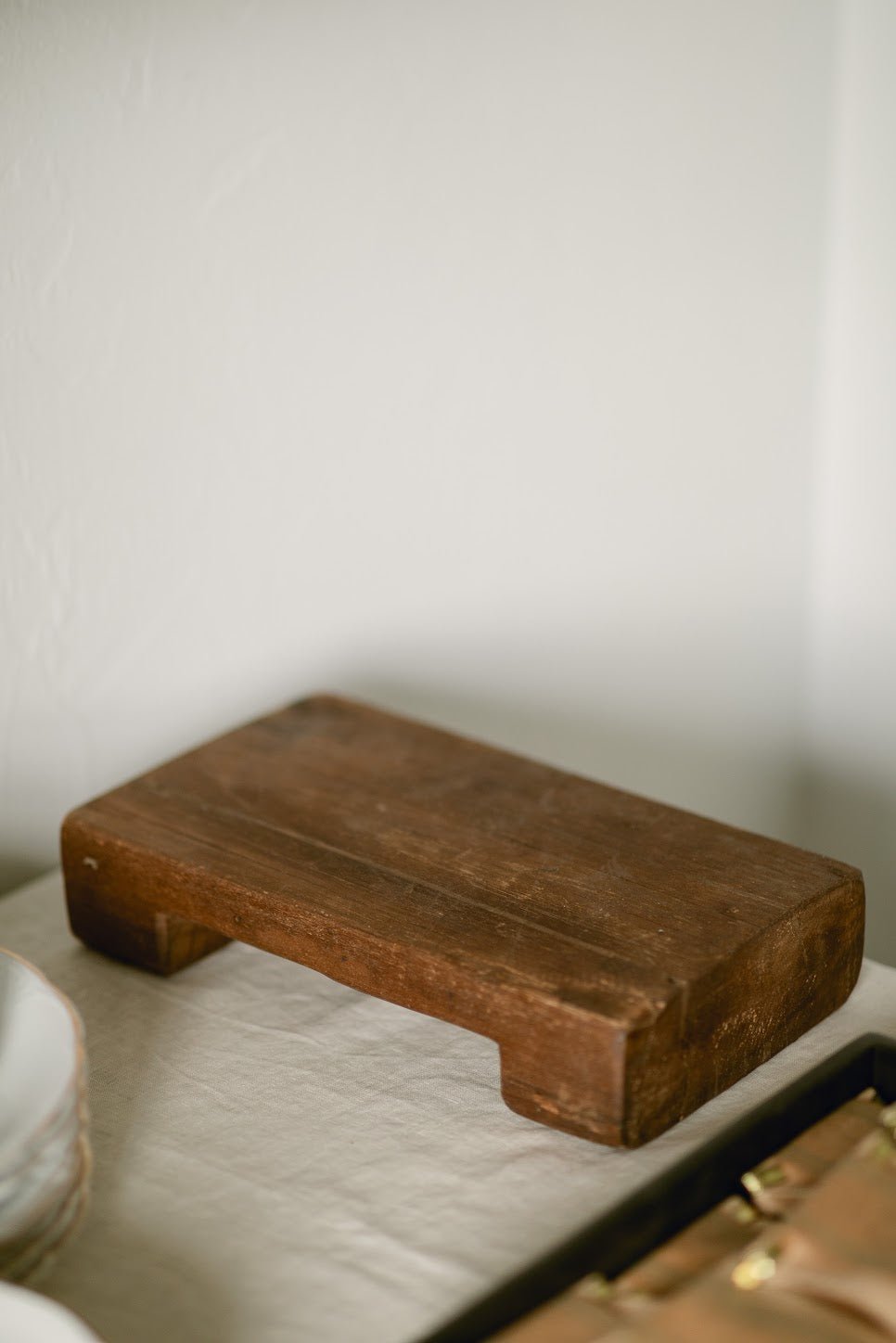 Walnut Wooden Riser - IDYLL MANOR