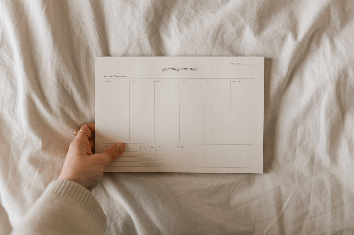 Good Things Take Time Weekly Notepad - IDYLL MANOR