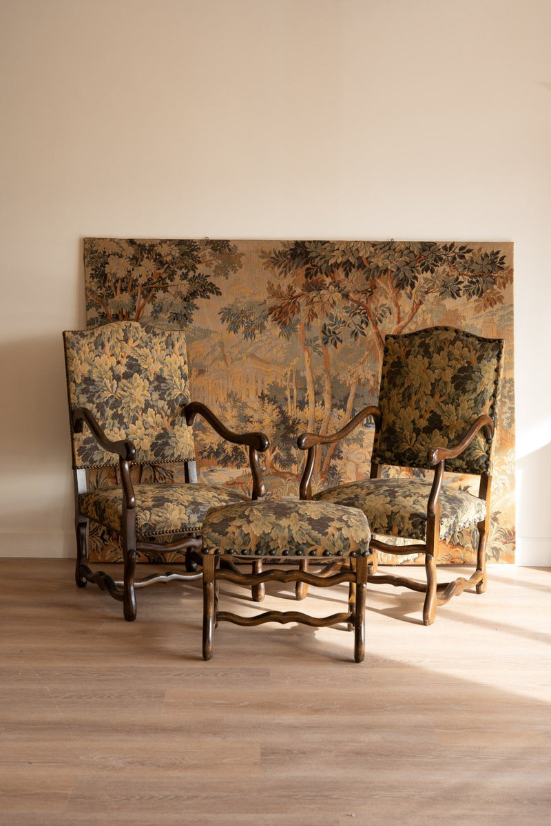 French Provincial Chairs & Footstool - IDYLL MANOR