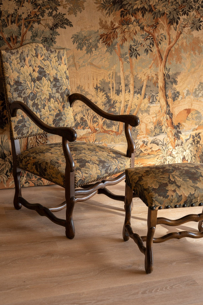 French Provincial Chairs & Footstool - IDYLL MANOR