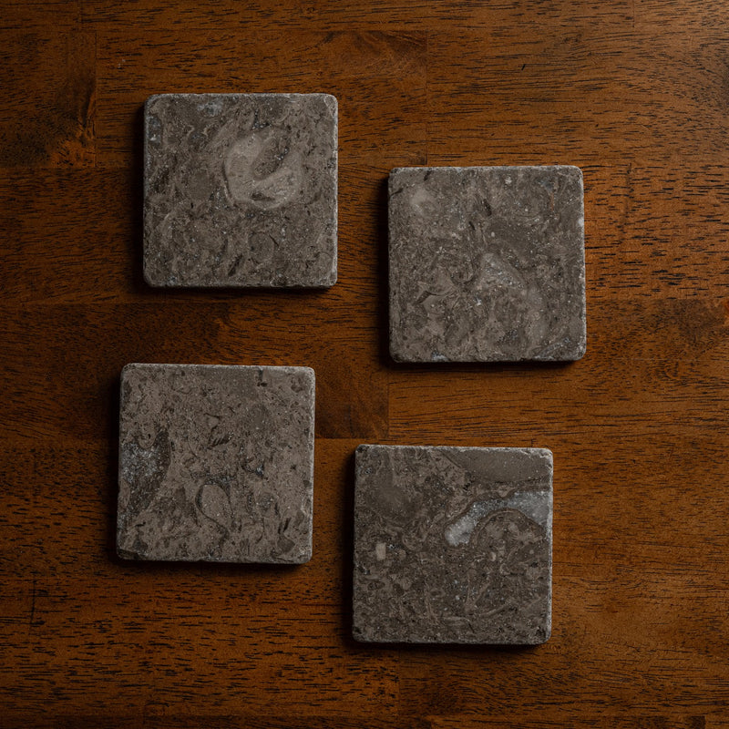 Raw Marble Coaster Set | Fossil - IDYLL MANOR