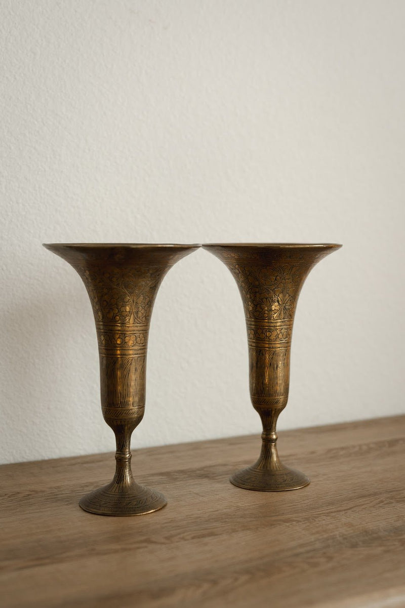Brass Etched Vase - IDYLL MANOR