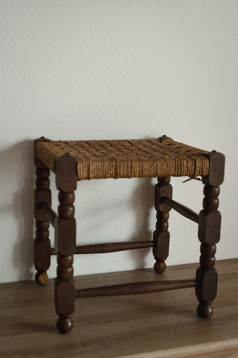 Antique Wooden Stool - IDYLL MANOR