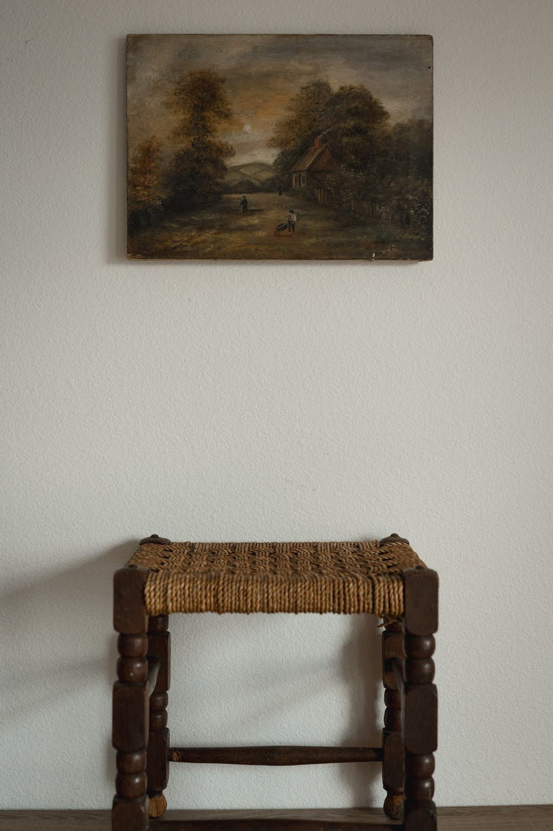 Antique Wooden Stool - IDYLL MANOR