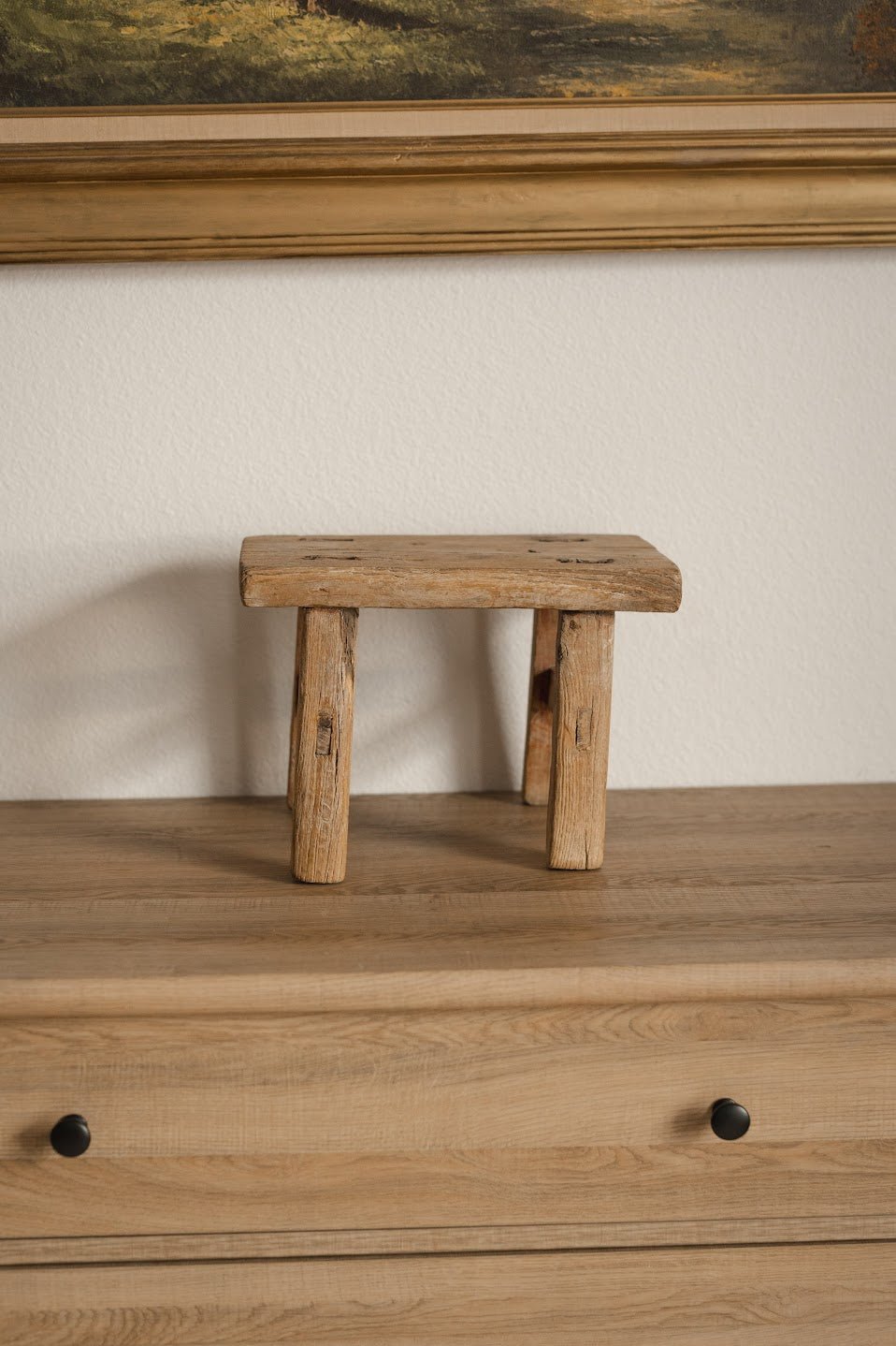 Primitive Elm Wood Stools - IDYLL MANOR