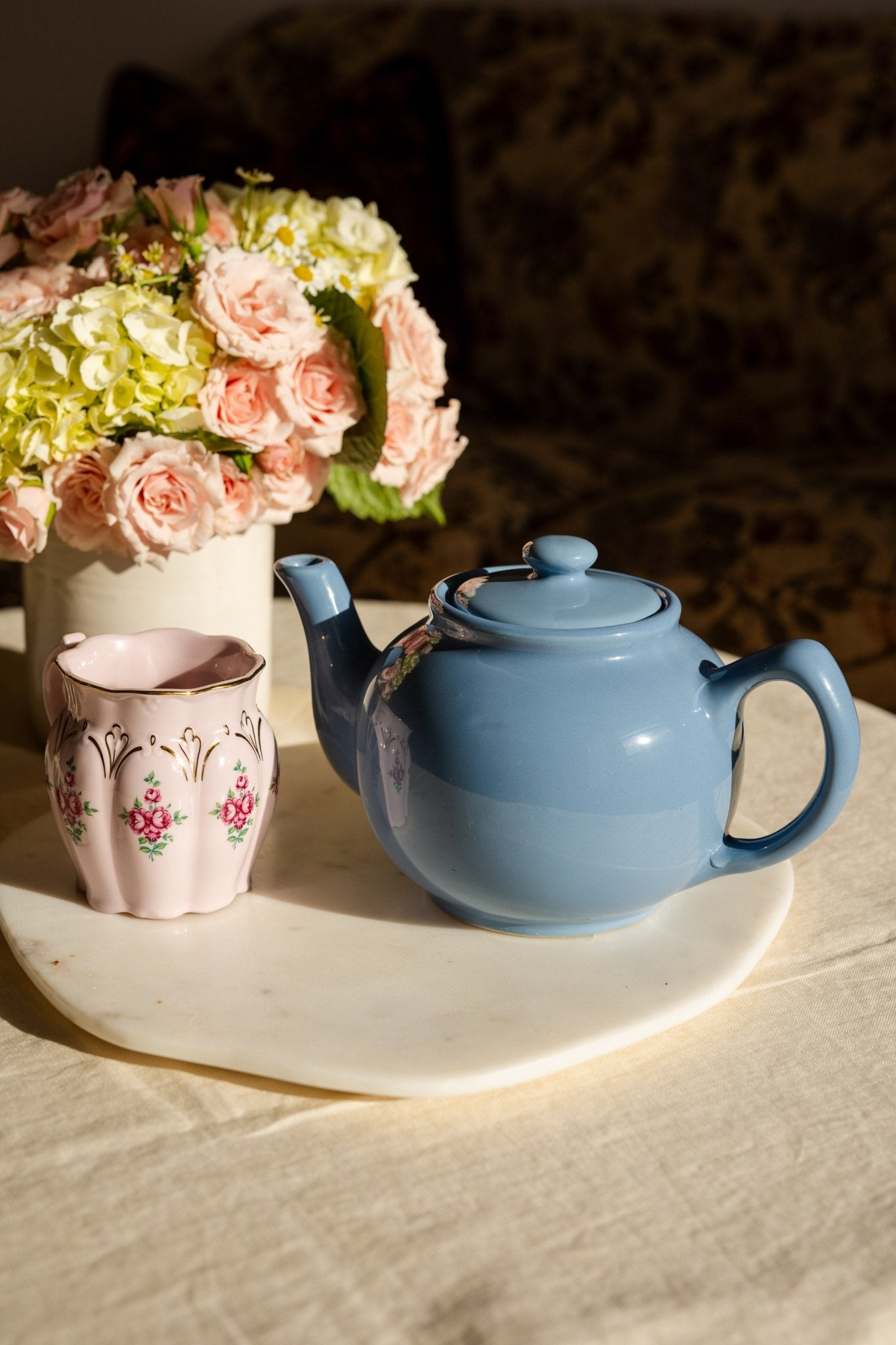 Found Nancy Blue Teapot - IDYLL MANOR