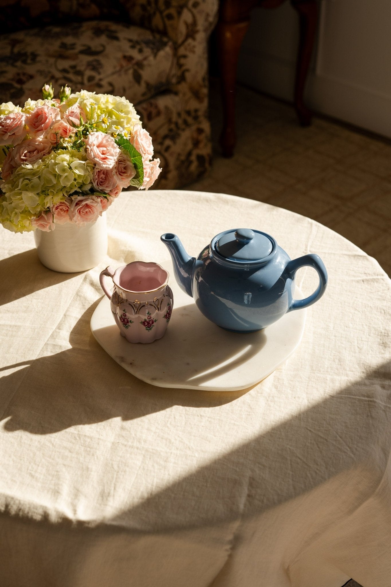 Found Nancy Blue Teapot - IDYLL MANOR