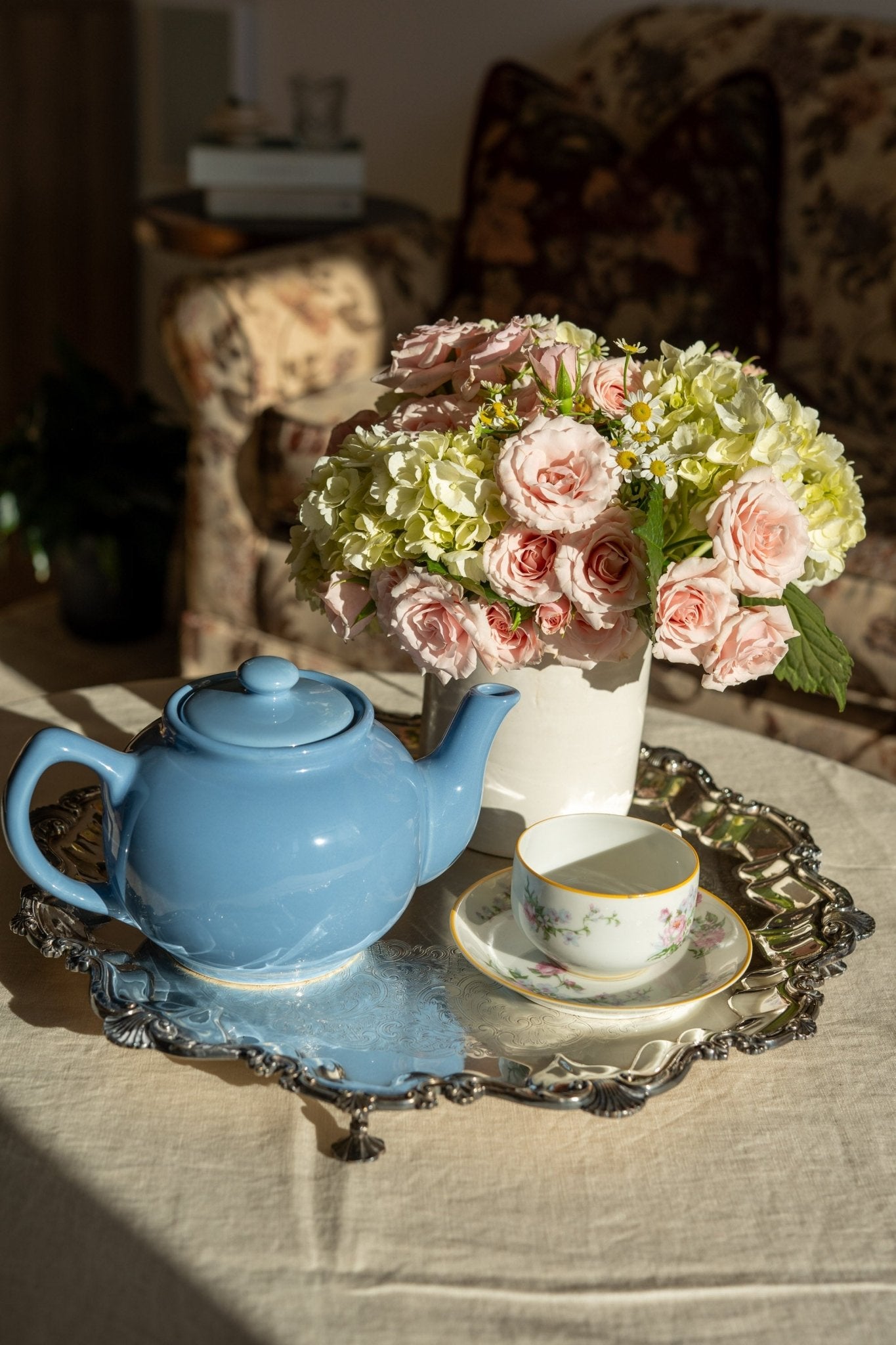 Found Nancy Blue Teapot - IDYLL MANOR
