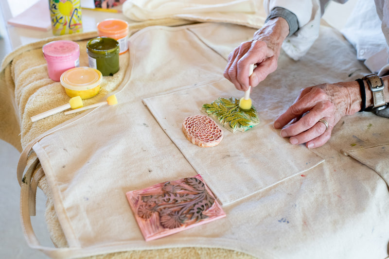Holiday Tea Towel Block Printing Class - IDYLL MANOR