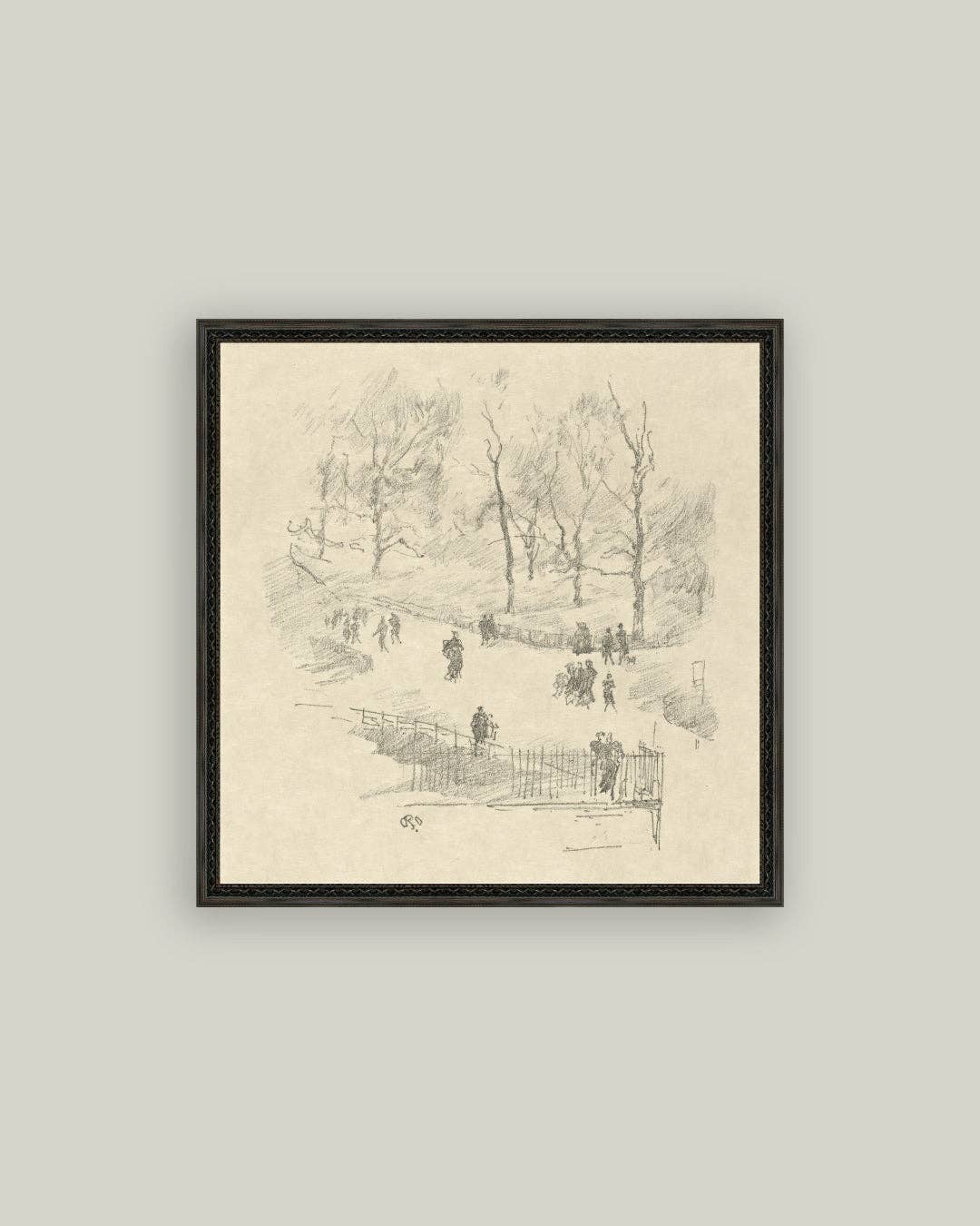 Kensington Gardens in Winter Framed Antique Art - IDYLL MANOR