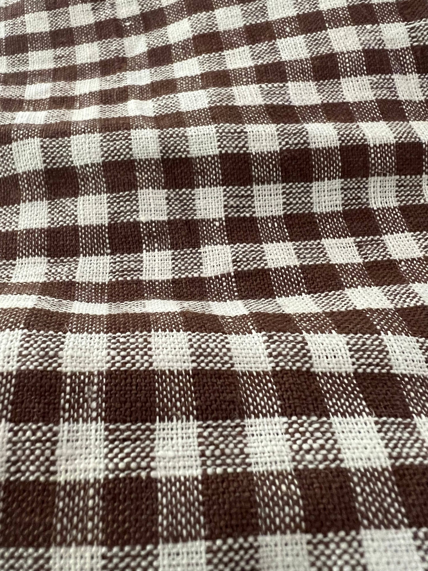 Tea Towel  | Mini Gingham Check Brown
