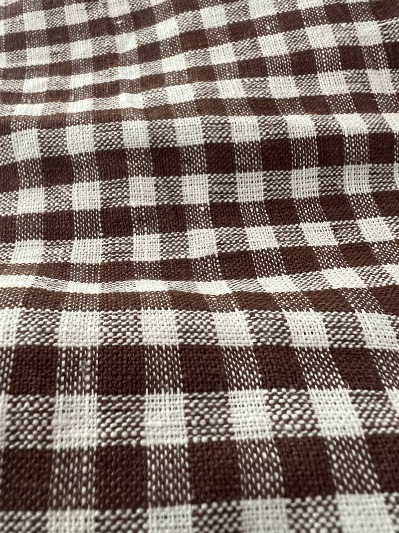 Tea Towel  | Mini Gingham Check Brown