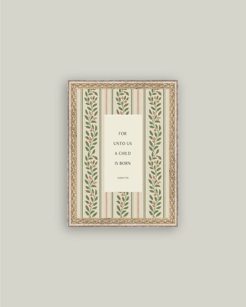 A Child is Born Framed Antique Art: - IDYLL MANOR