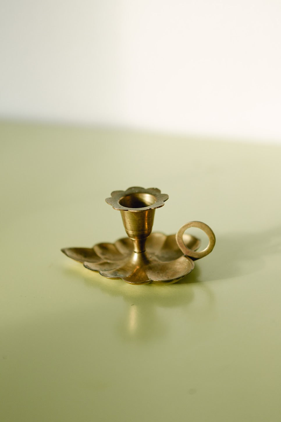 Brass Autumn Leaf Candle Holder