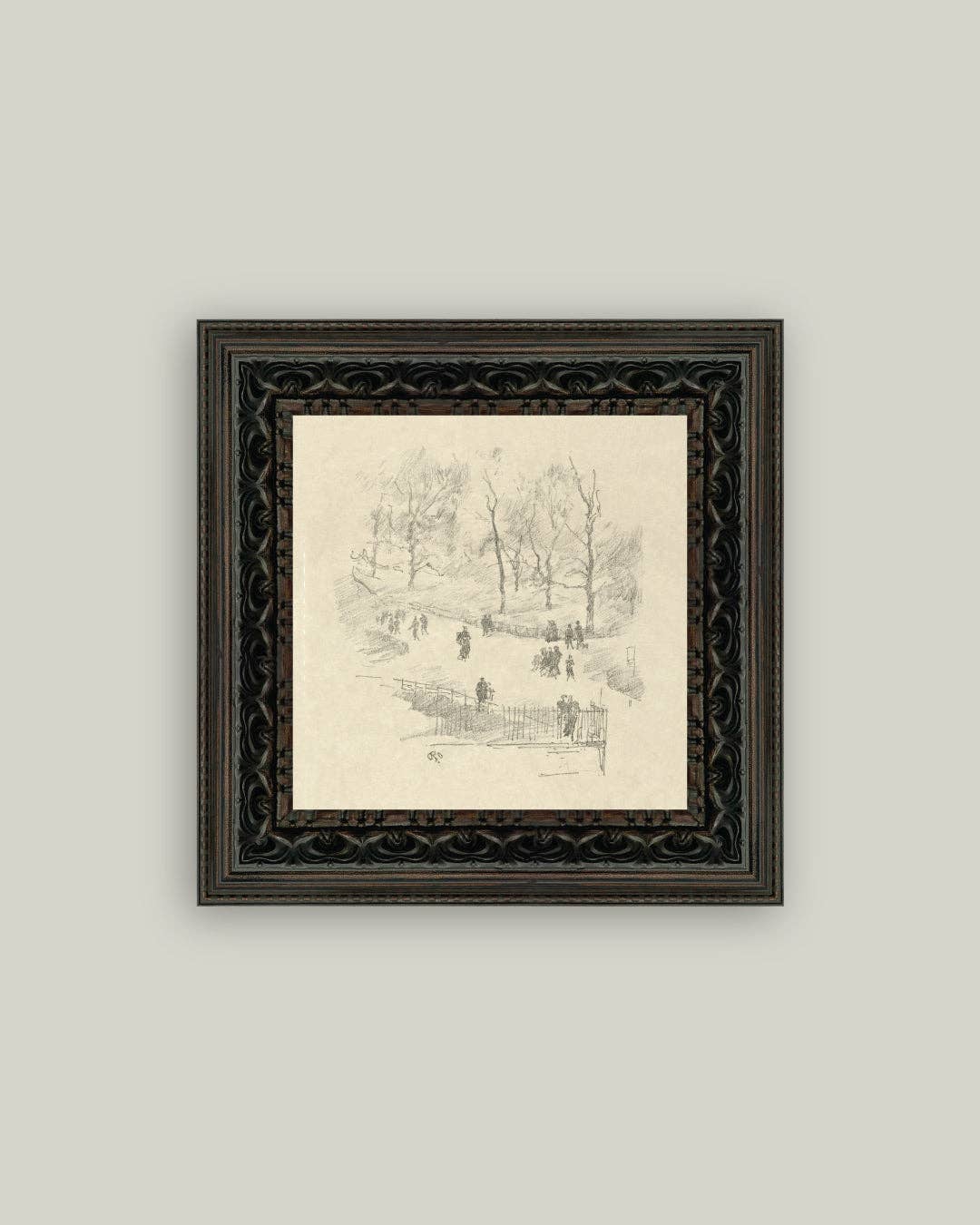 Kensington Gardens in Winter Framed Antique Art - IDYLL MANOR