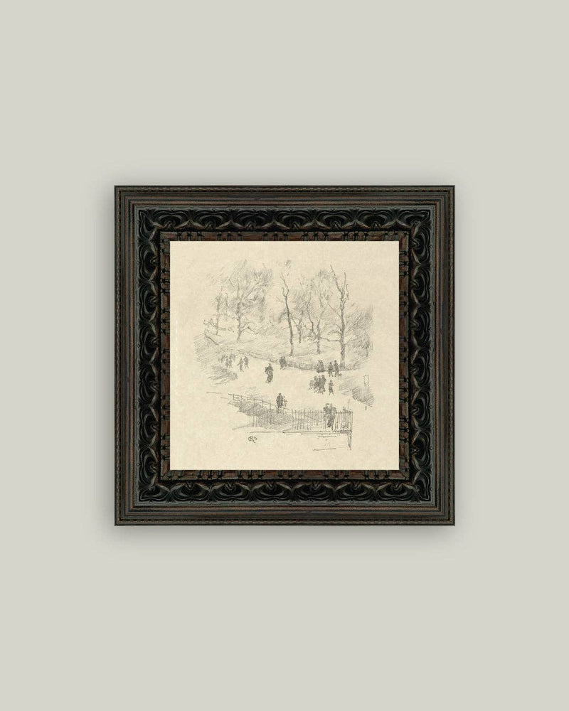 Kensington Gardens in Winter Framed Antique Art - IDYLL MANOR