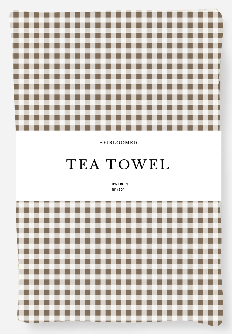 Tea Towel  | Mini Gingham Check Brown