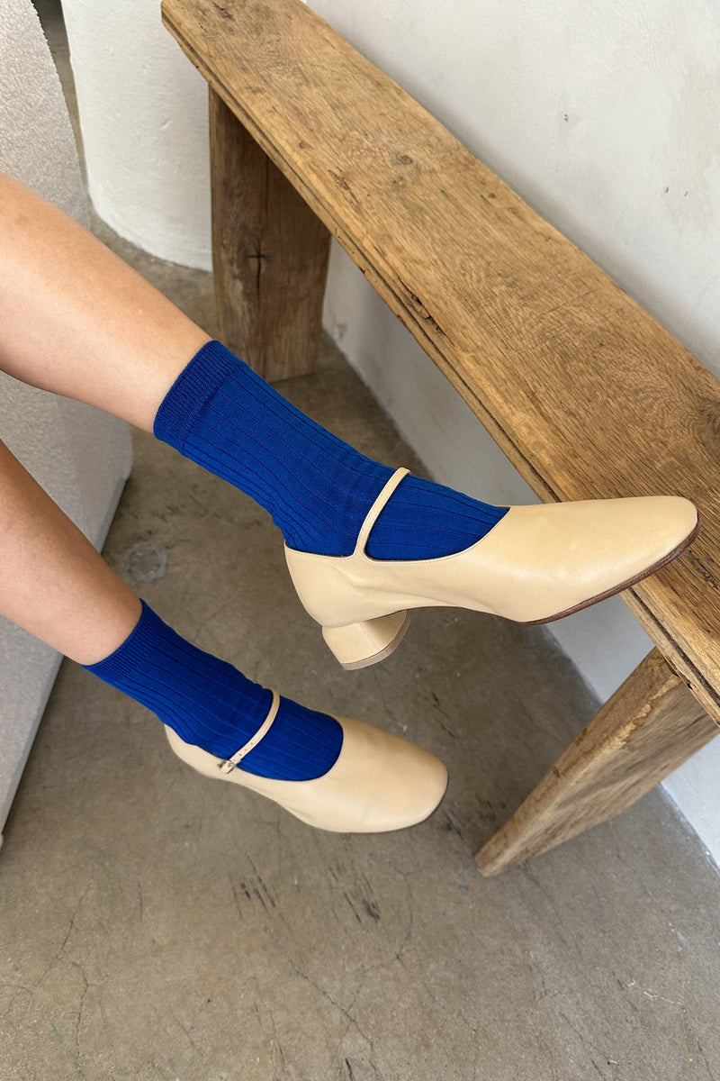 Her Socks - Mercerized Combed Cotton Rib: Classic White - IDYLL MANOR