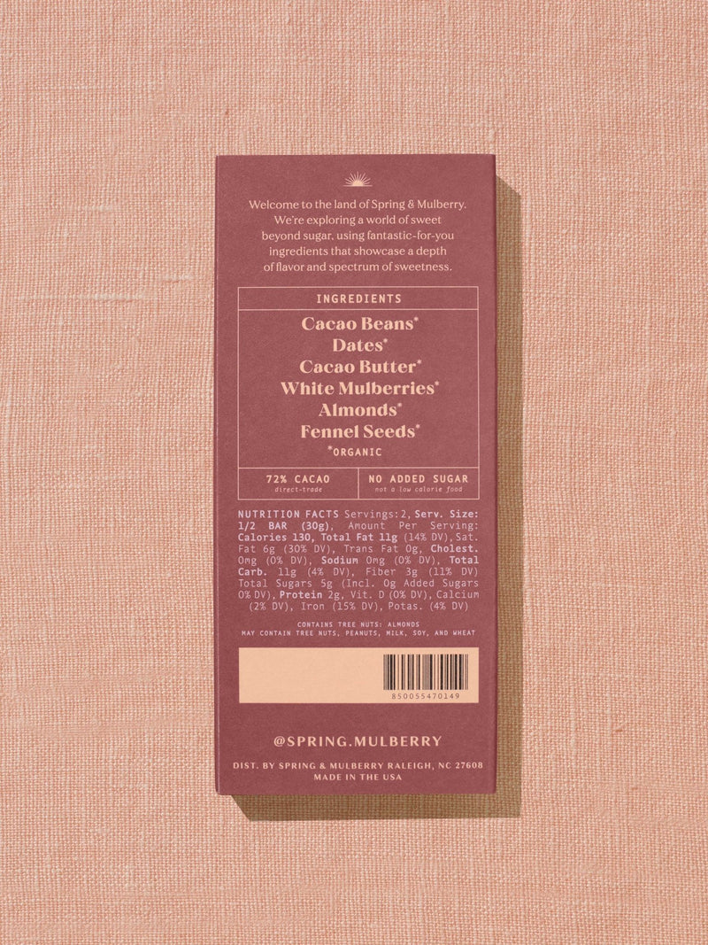 Mulberry Fennel Date | Organic Dark Chocolate - IDYLL MANOR