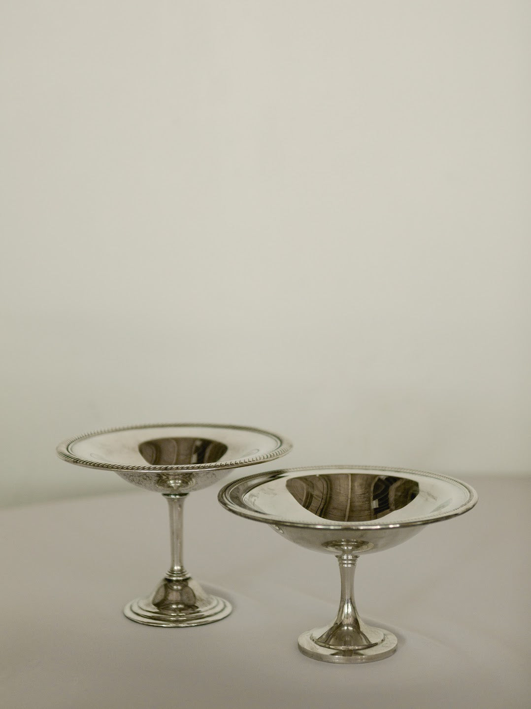 Silver Vintage Pedestal Bowls