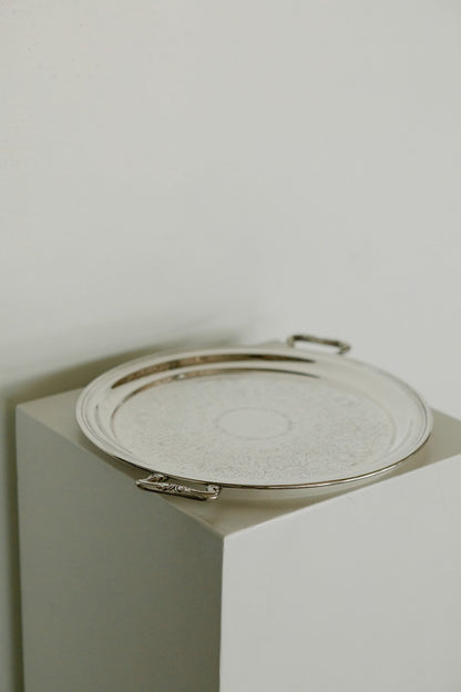 Vintage Silver Serving Tray | Two Handles