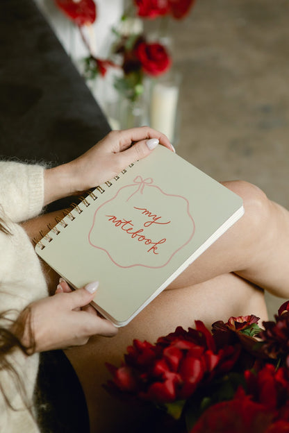 Pink Bow Spiral Notebook