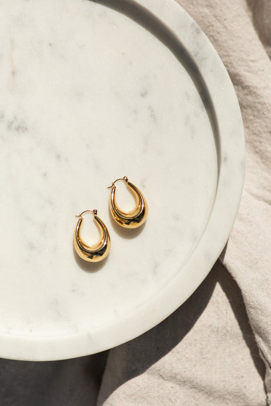 Hollow Oval Statement Earrings