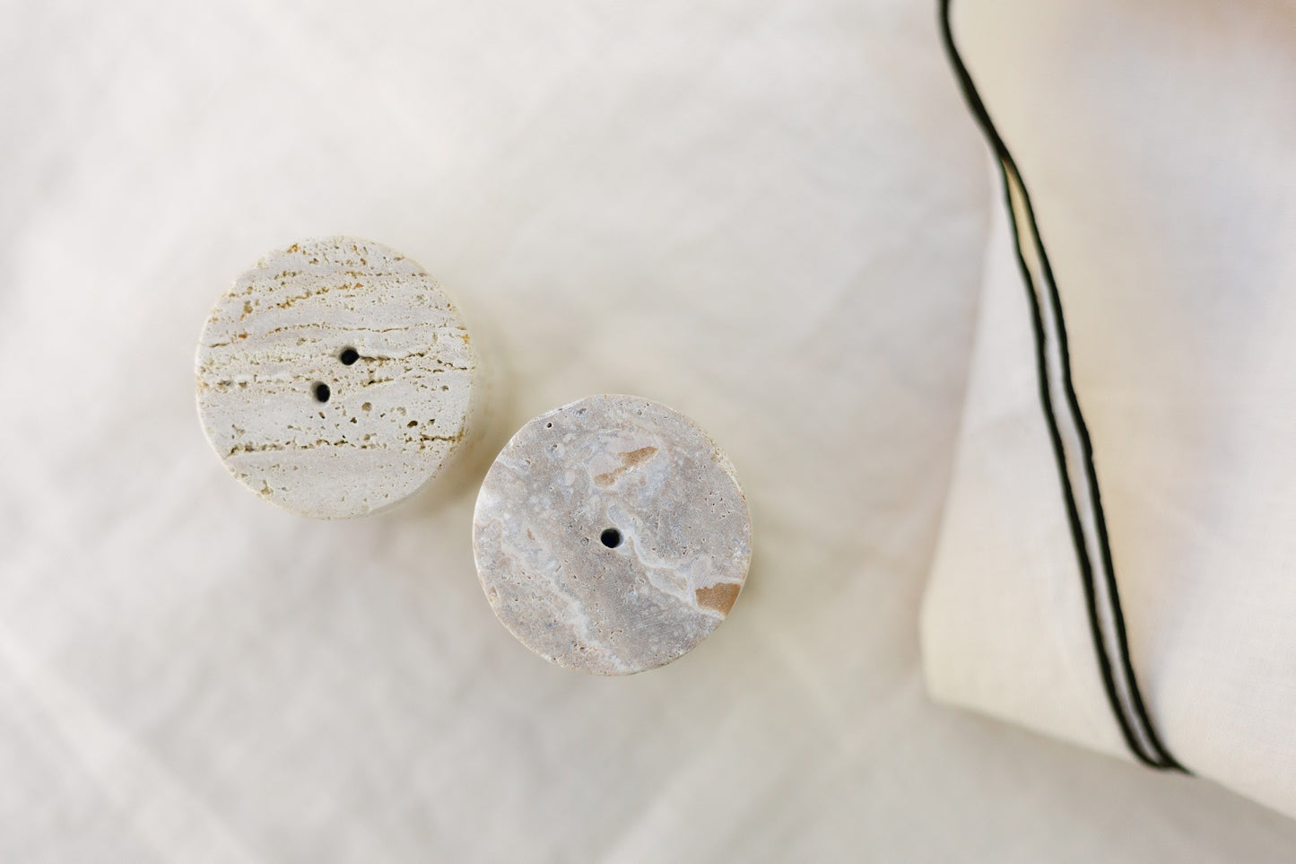 Travertine Salt and Pepper Shakers