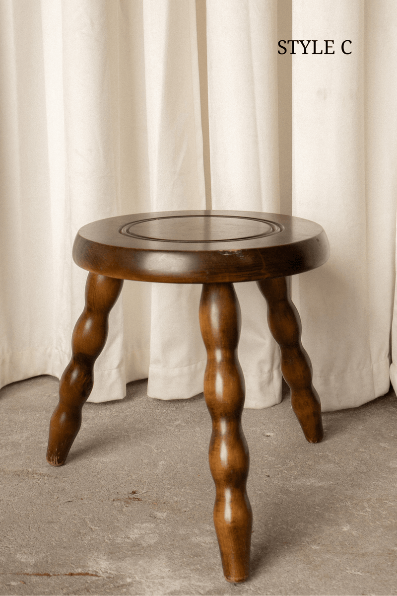 Antique French Bobbin Leg Stools - IDYLL MANOR