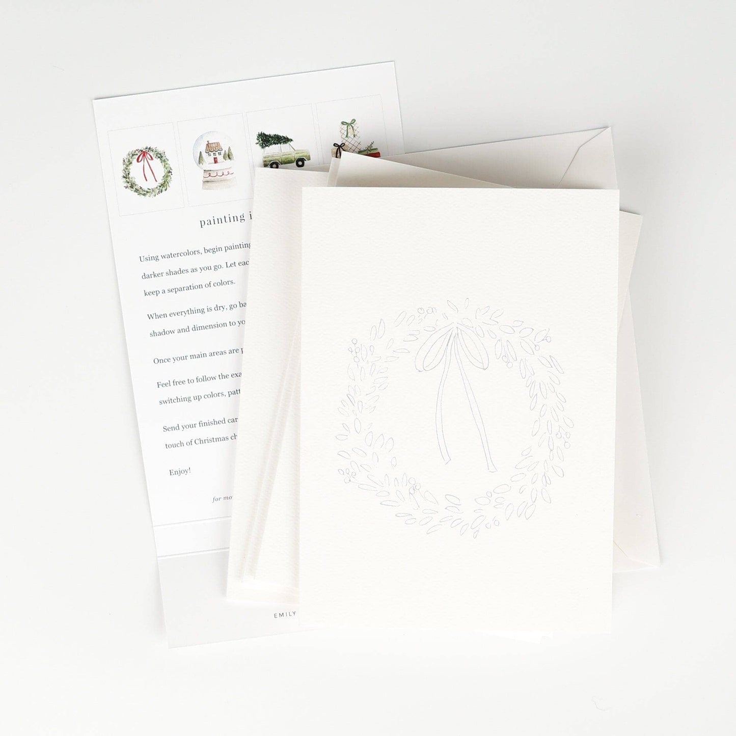 Holiday Cheer Paintable Notecards - IDYLL MANOR