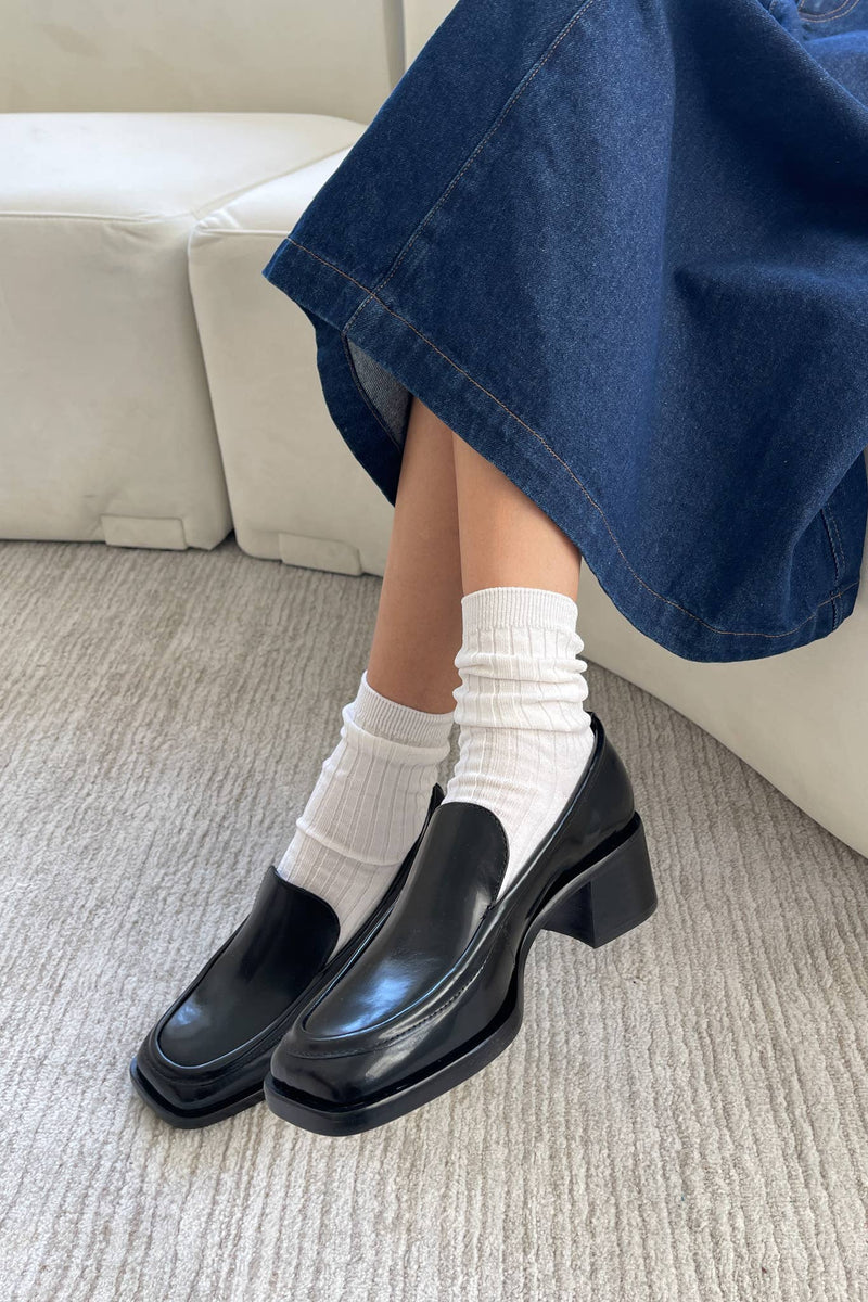 Her Socks - Mercerized Combed Cotton Rib: Classic Red - IDYLL MANOR