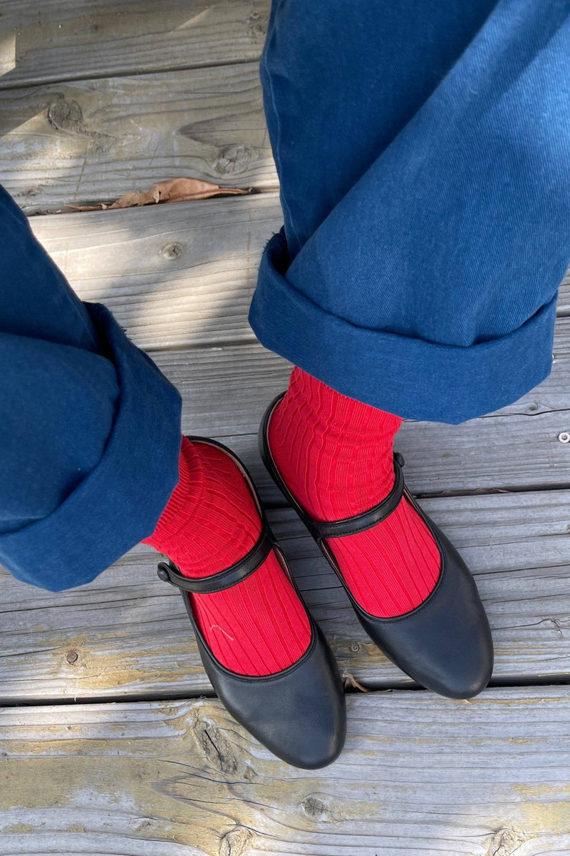 Her Socks - Mercerized Combed Cotton Rib: Kelly Green - IDYLL MANOR