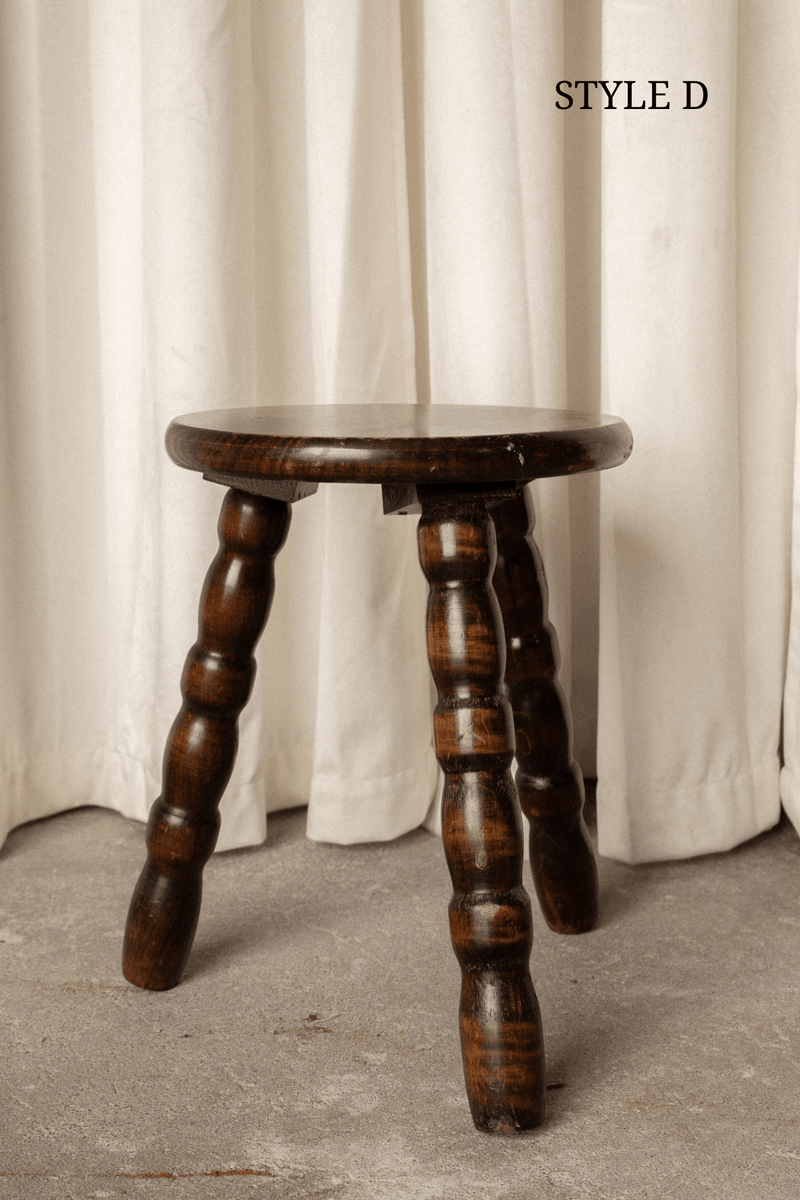 Antique French Bobbin Leg Stools - IDYLL MANOR