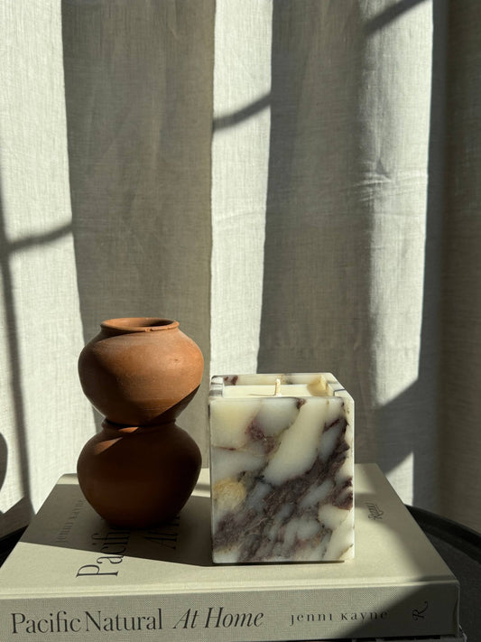 Calacatta Viola Marble Non Toxic Candle | Santal 33 Inspired - IDYLL MANOR