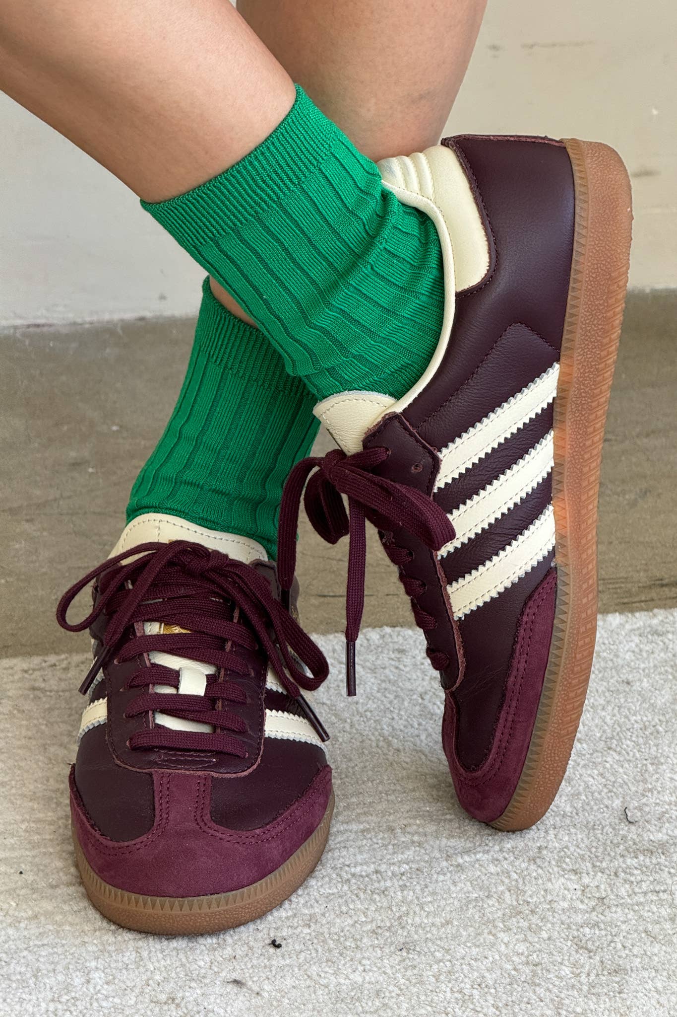 Her Socks - Mercerized Combed Cotton Rib: Kelly Green - IDYLL MANOR