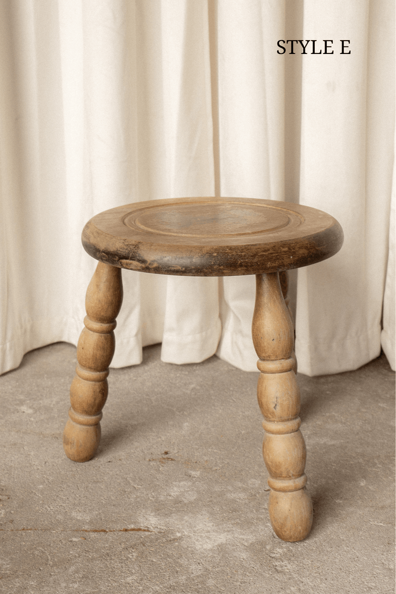 Antique French Bobbin Leg Stools - IDYLL MANOR