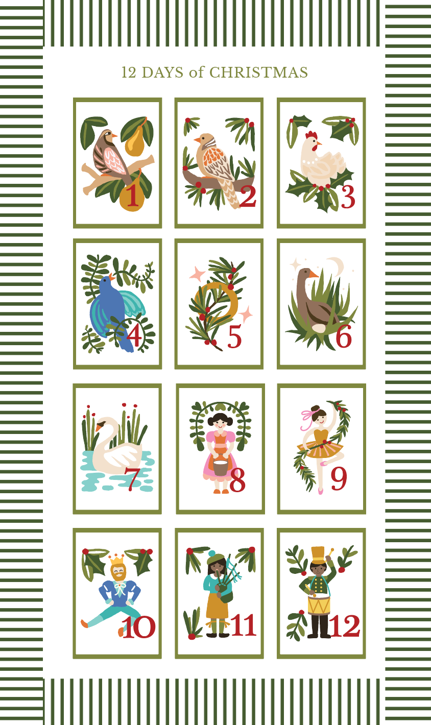 Holiday Tea Towel - 12 Days of Christmas x Bauble Stockings