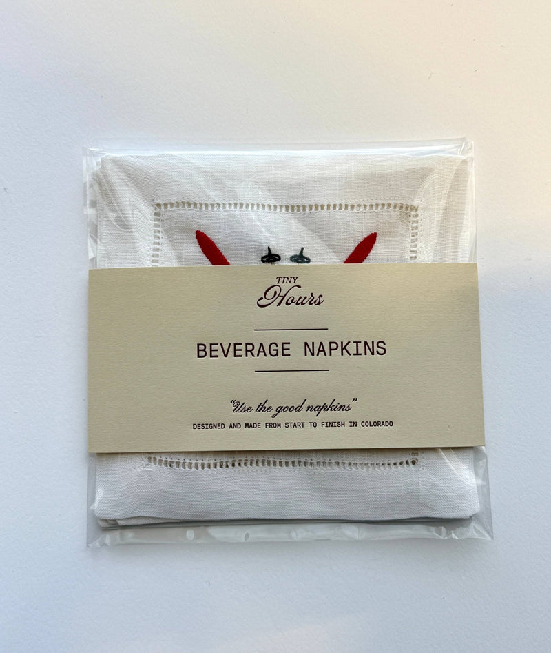 Western Embroidered Cocktail Napkins | Set of 4 - IDYLL MANOR