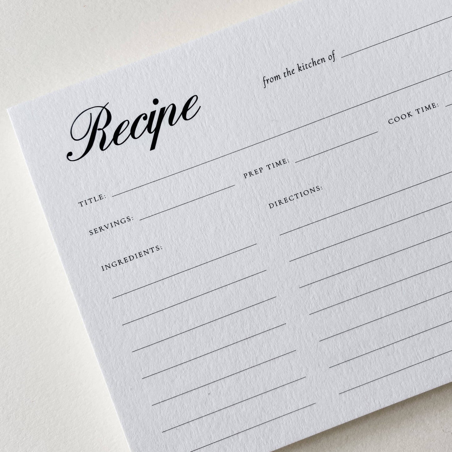 Recipe Card No. 01 | Set of 12