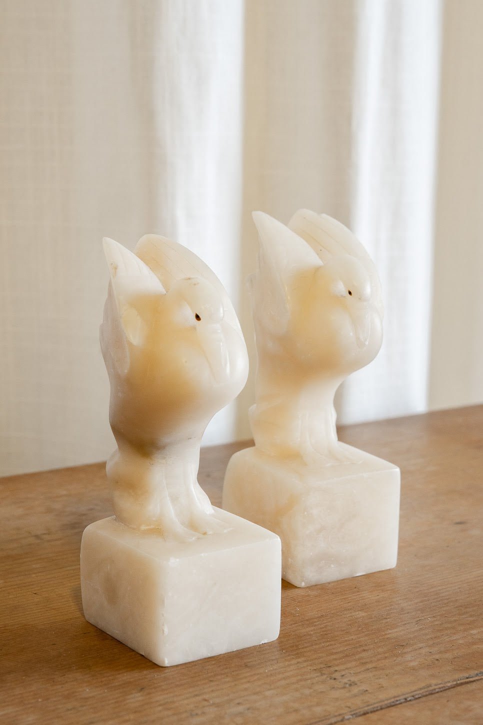 Italian Alabaster Swan Bookends - IDYLL MANOR