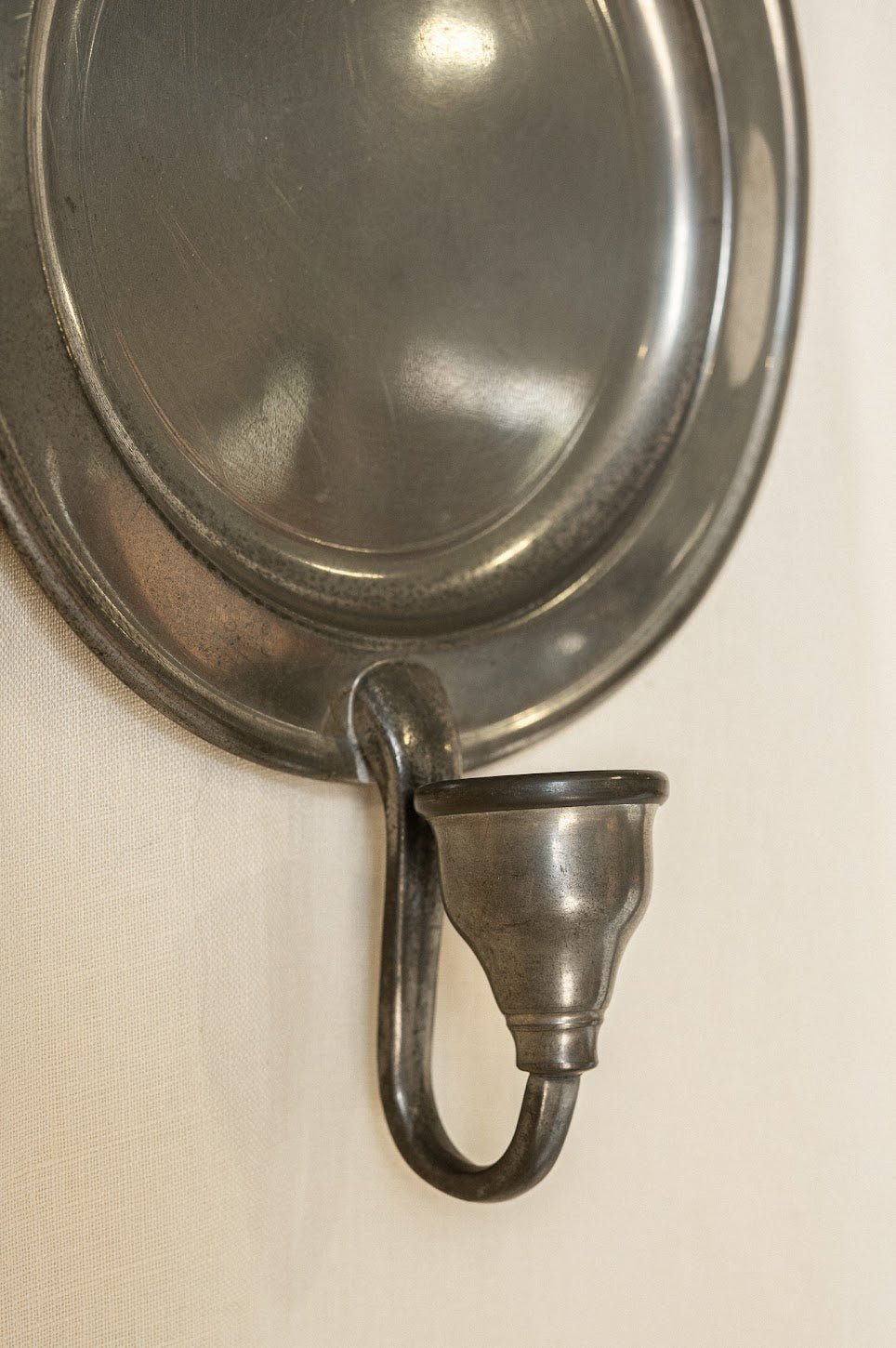 Pair of Pewter Woodbury Candle Wall Sconces - IDYLL MANOR